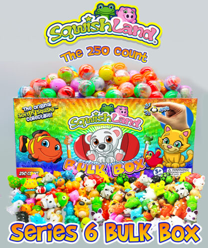 A display of squish land and the box