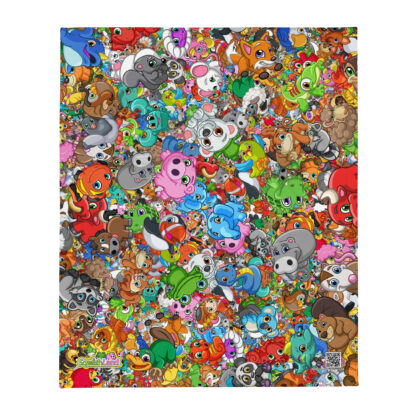 A bunch of different colored animals are in the picture